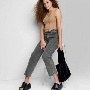 Kendall + Kylie Women's Black Icon High Rise Straight Cropped Jeans - Size 9/29